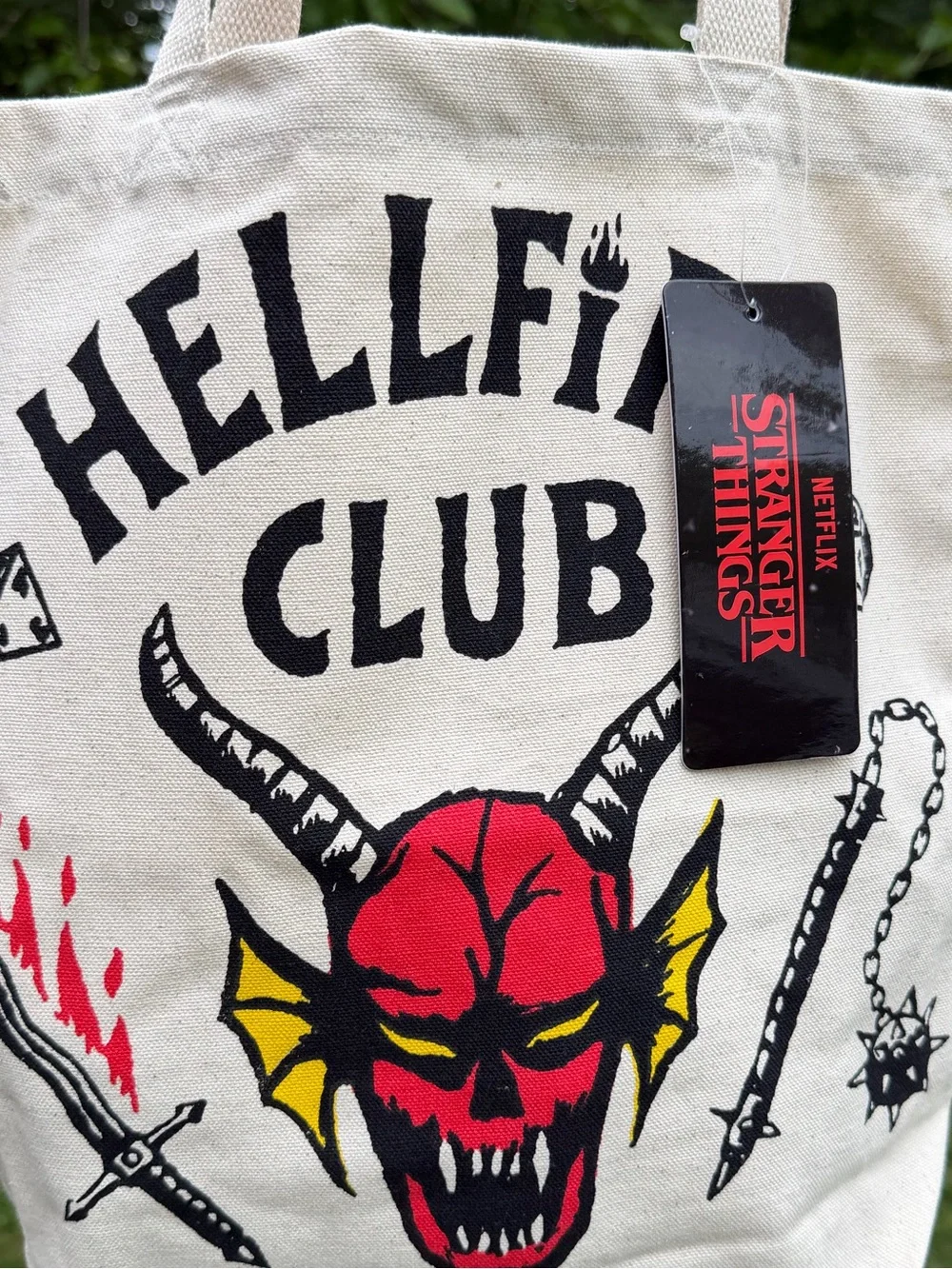 Stranger Things Hellfire Club Canvas Tote Bag Netflix NWT
